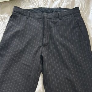 Banana Republic Dawson Wool Blend Charcoal Pinstripe Trousers